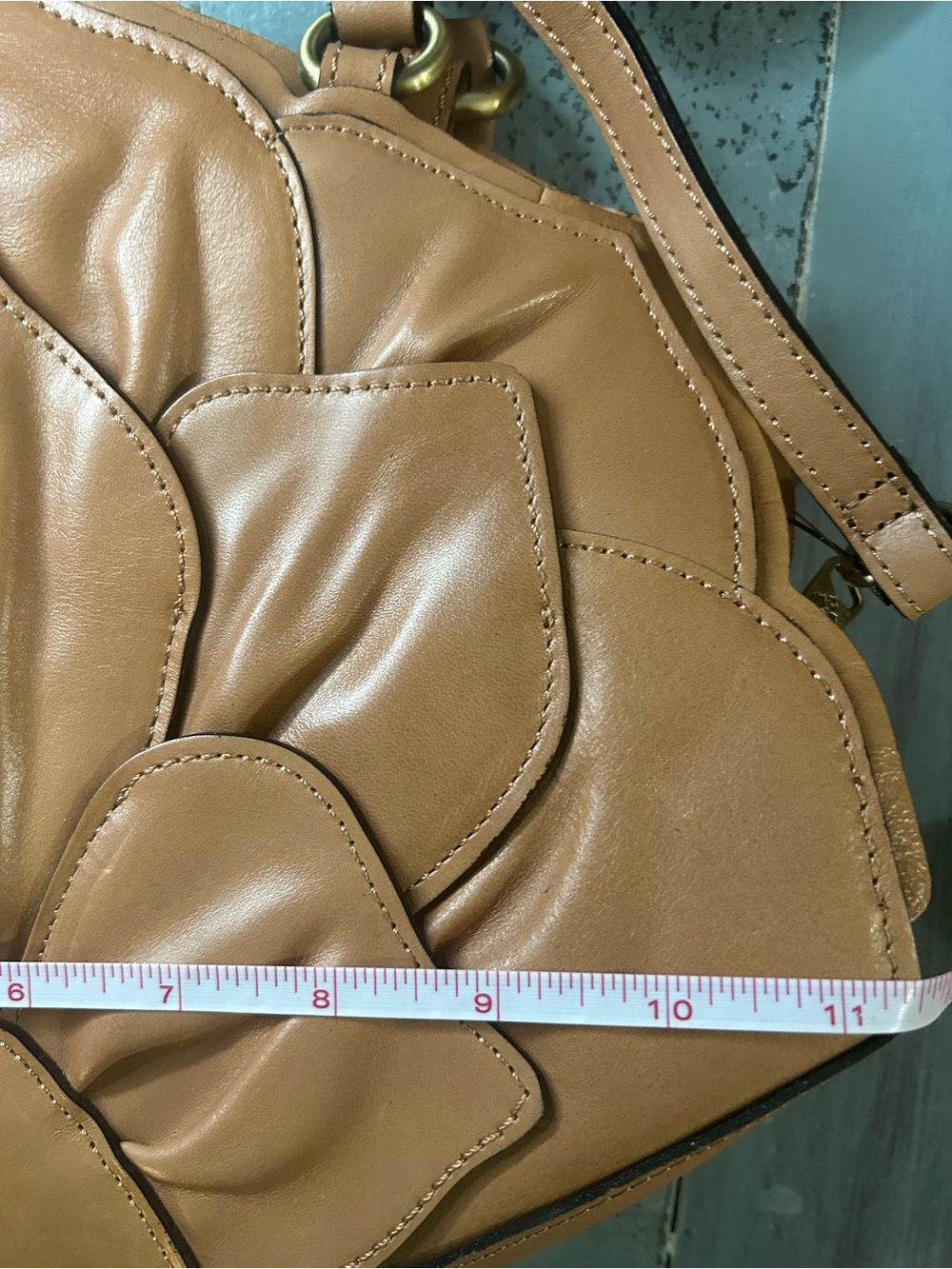Patricia Nash Tan Floral Petal Crossbody Satchel - Picture 6 of 9
